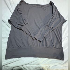 Exlura long balloon sleeved grayish purple top L/XL